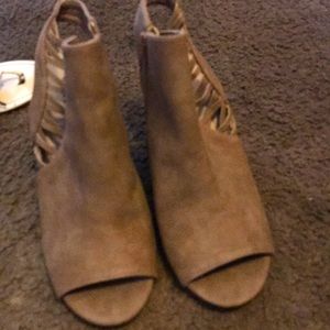 Peep toe ankle boots